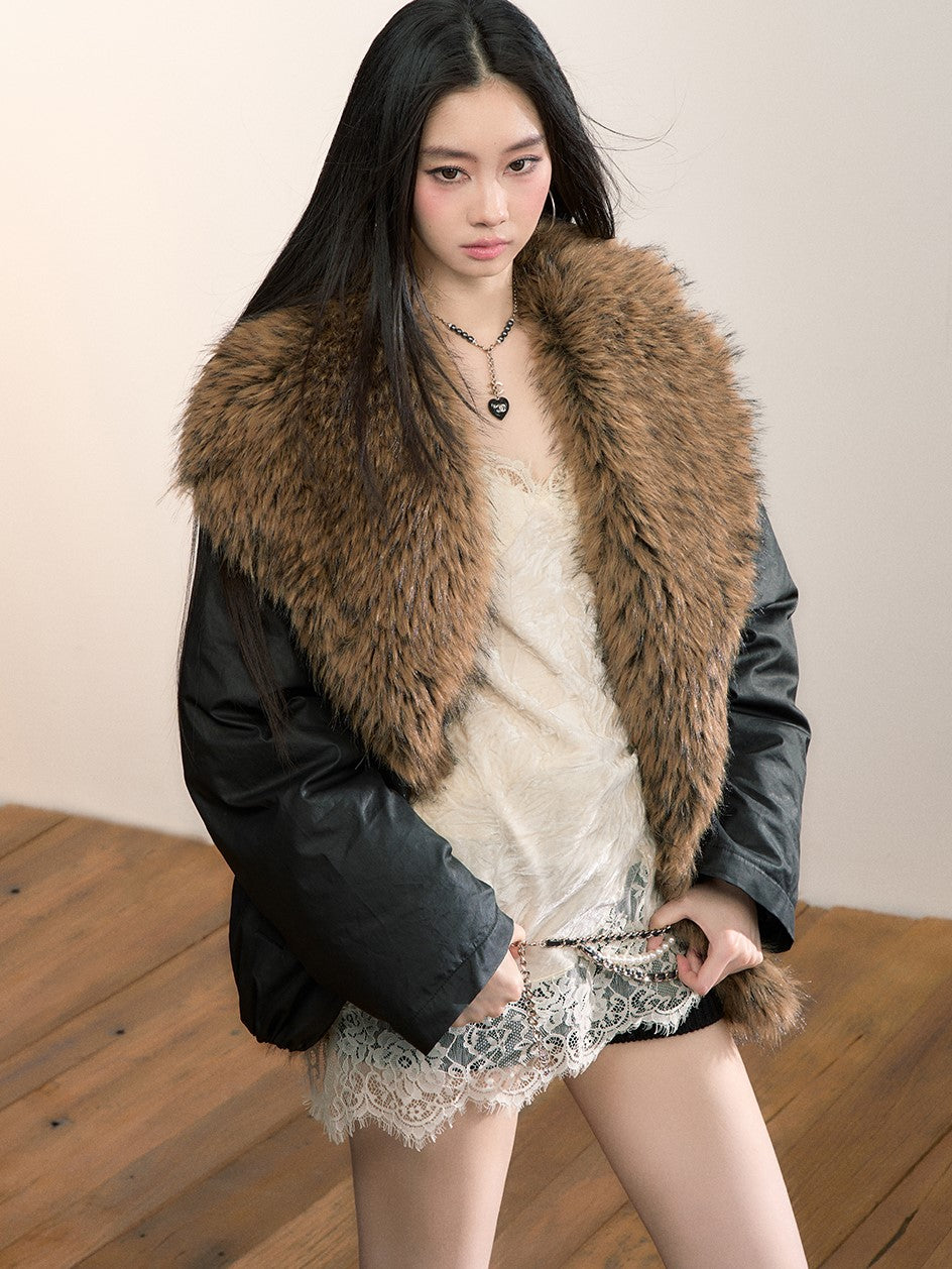 Large Fur Collar Down Jacket VIA0352