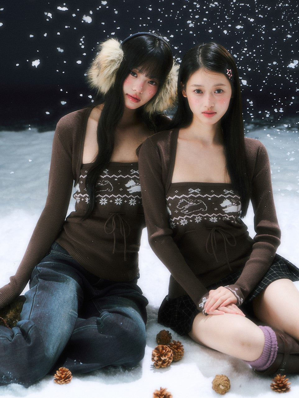 Brown Fair Isle Design Sweater WEE0100