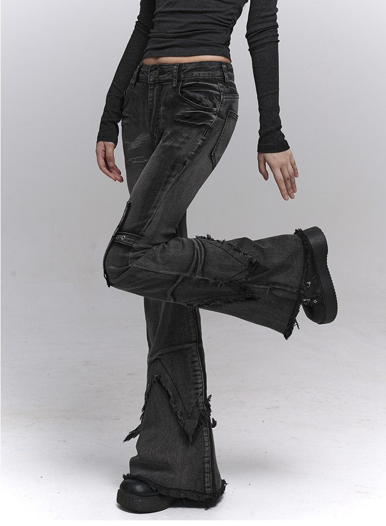 Black Flared Casual Jeans LAD0229