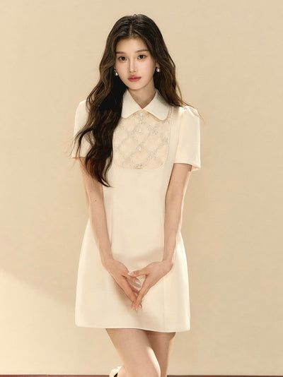 Lace Puff Sleeve A-line Dress OSH0132