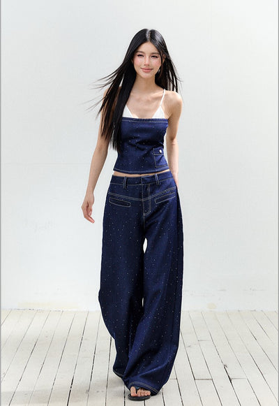Diamond Suspender Top/Denim Pants AGM0158