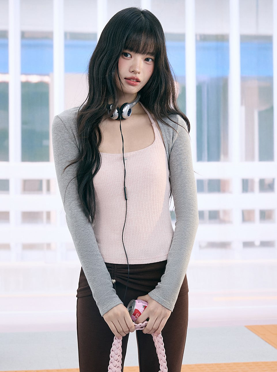 Two-piece Pink Camisole+Short Cardigan WEE0066