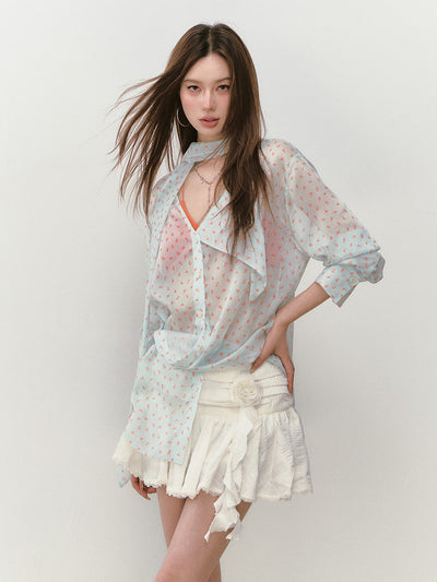 Floral Ribbon Sun-shading Shirt VIA0279