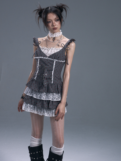 Lace Cake Tutu Suspender Dress FRU0090