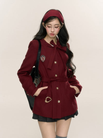 British Style Intellectual Suit Red Jacket DIA0234