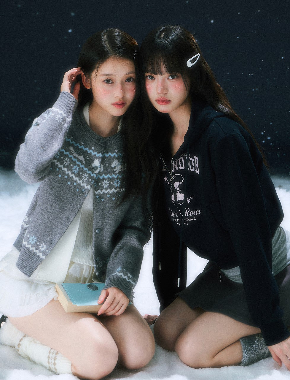 Retro Print Hooded Sweatshirt Short Jacket WEE0108