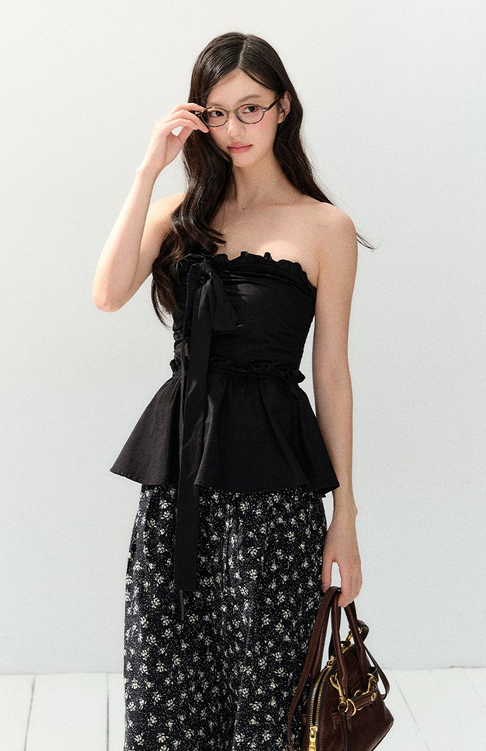 Black Slim-fit Tube Top SHI0154