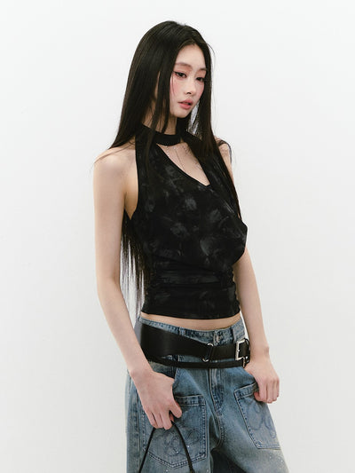 Swing Collar Halter Neck Top VIA0271