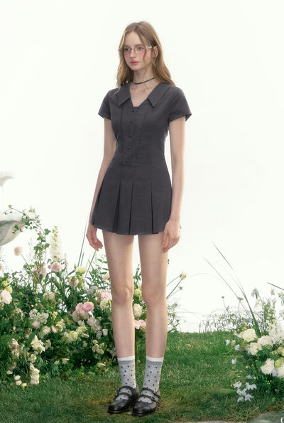 Lapel Retro Waist Dress AYF0085