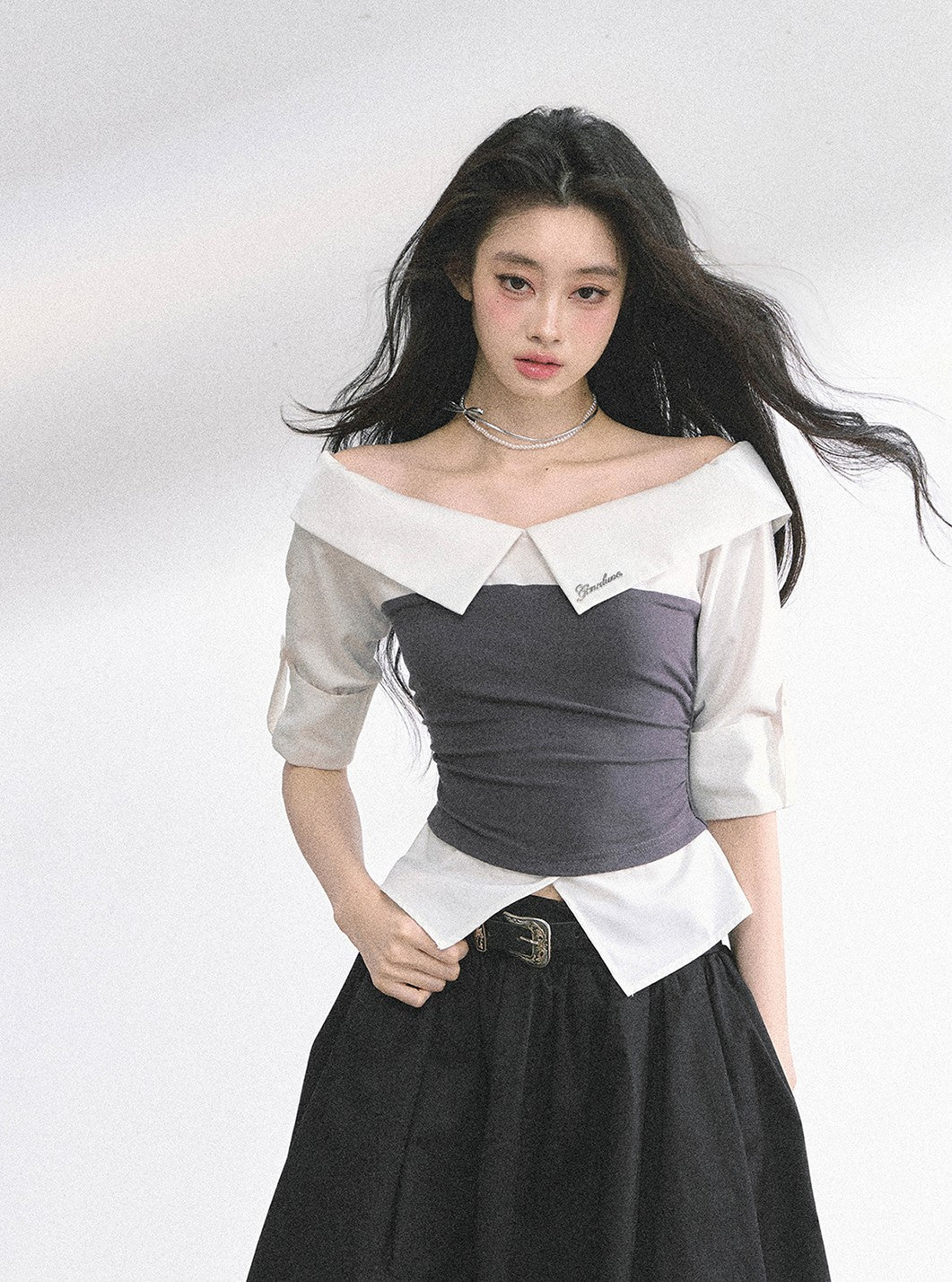 Large Collar Short-sleeved Shirt DIA0527