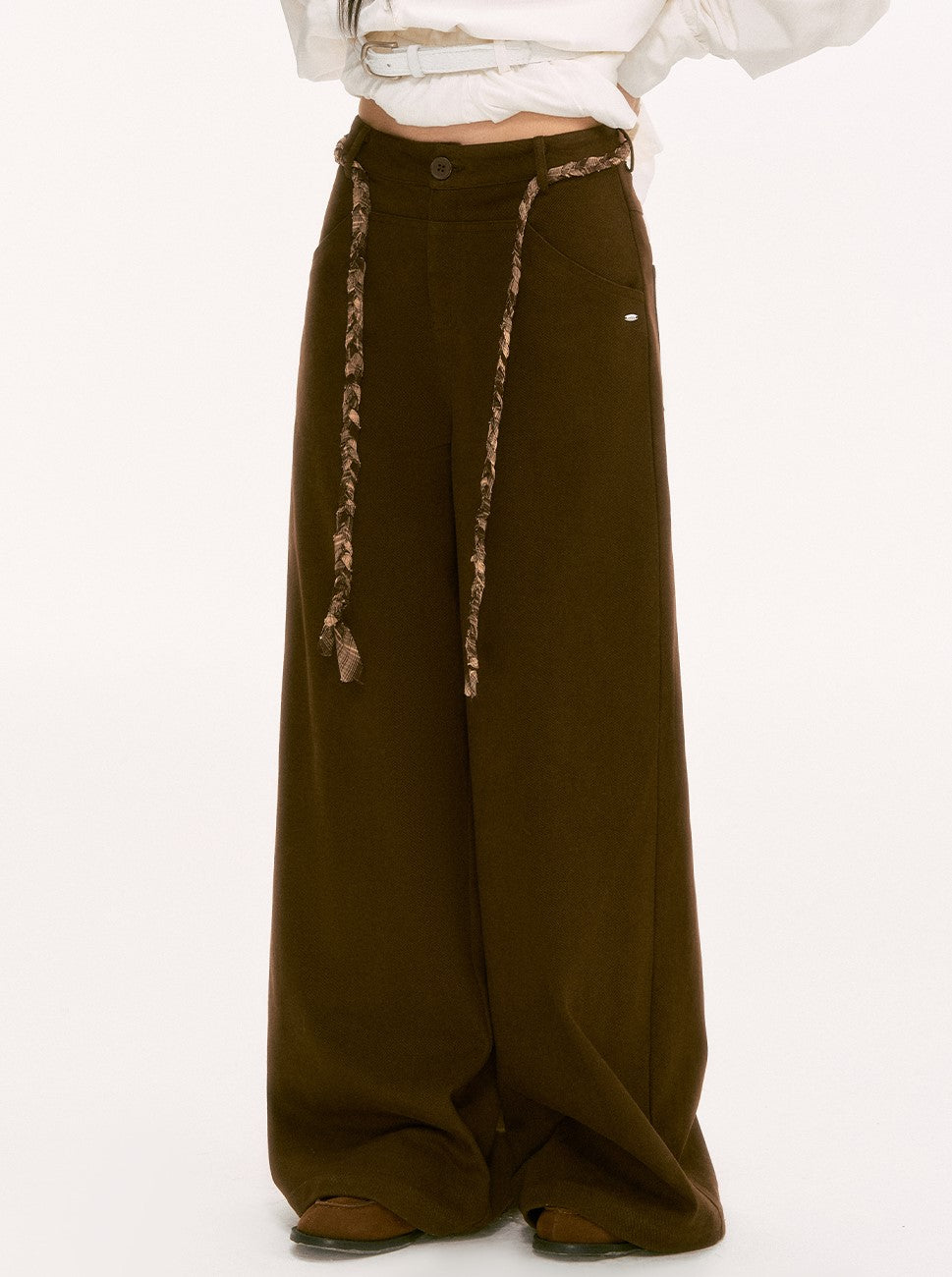 Faux Two-Piece Casual Drawstring Pants WEE0127