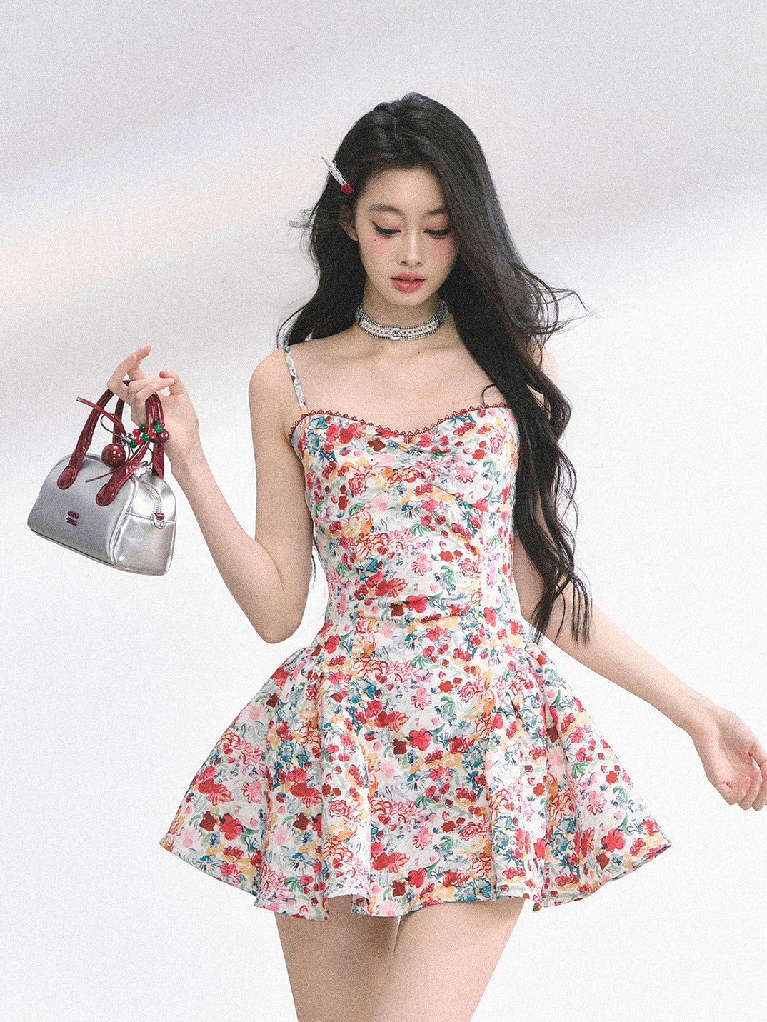 Slimming Lace Floral Dress DIA0487