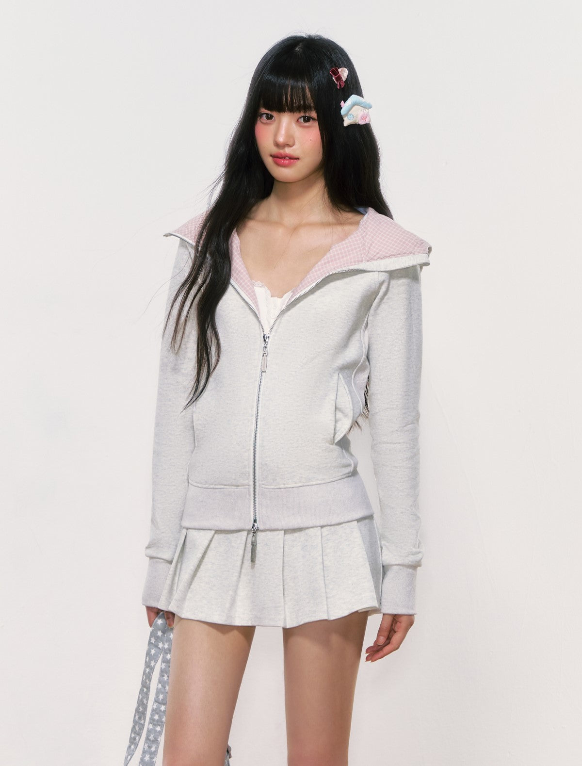 Plaid Stitching Hooded Jacket WEE0028