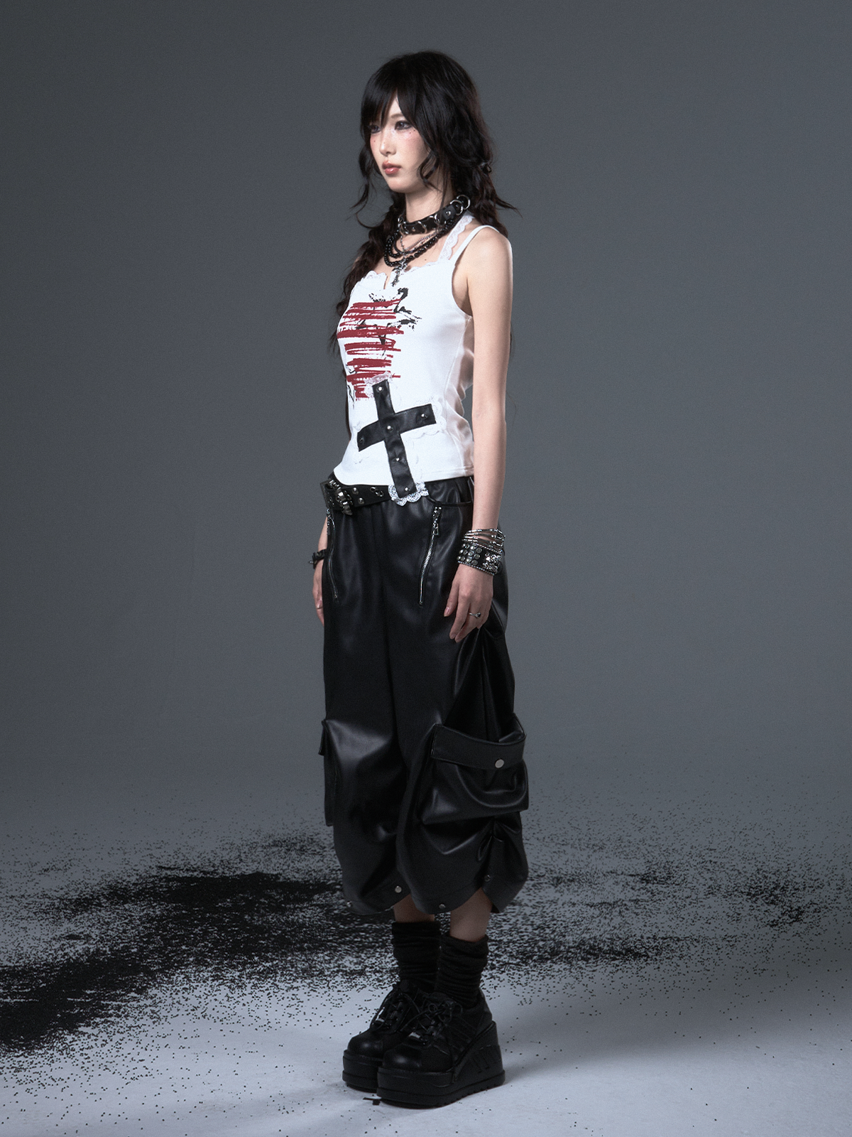 Punk Lantern Leather Pants FRU0100