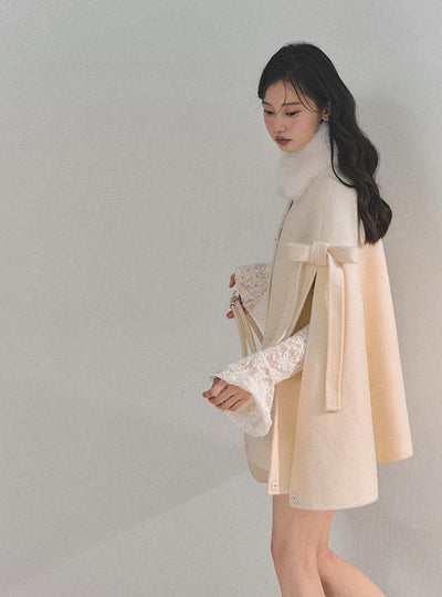 Snow Country Double-faced Wool Cape DIA0742