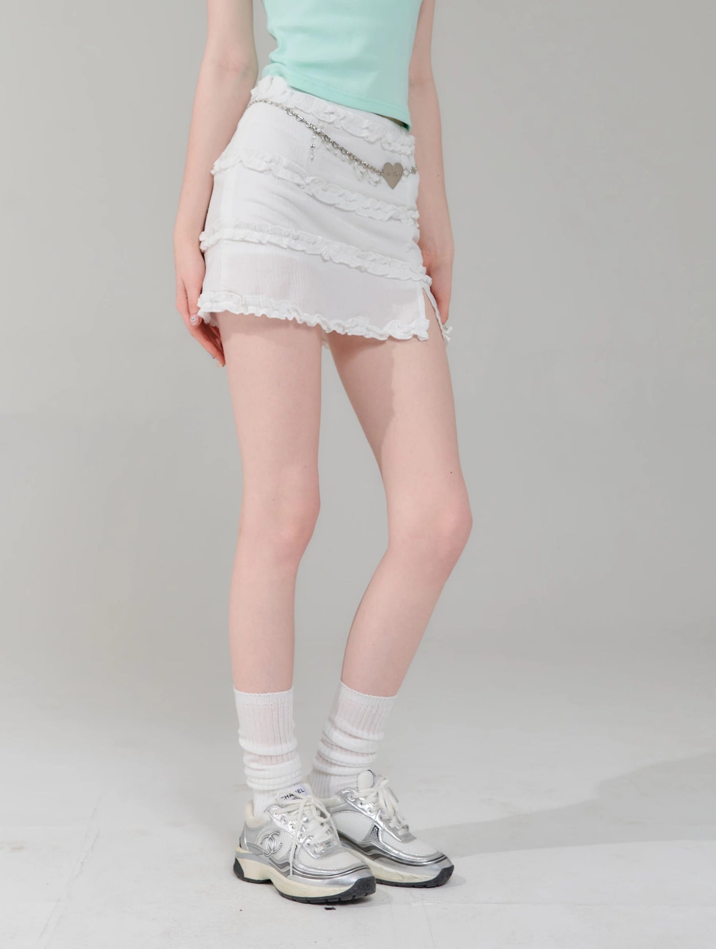 High Waist Slim White Cake Short Skirt ZIZ0149