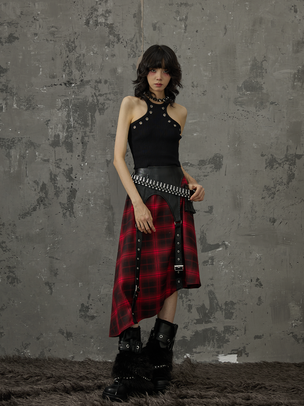 Versatile Dark Punk Metal Camisole FRU0049