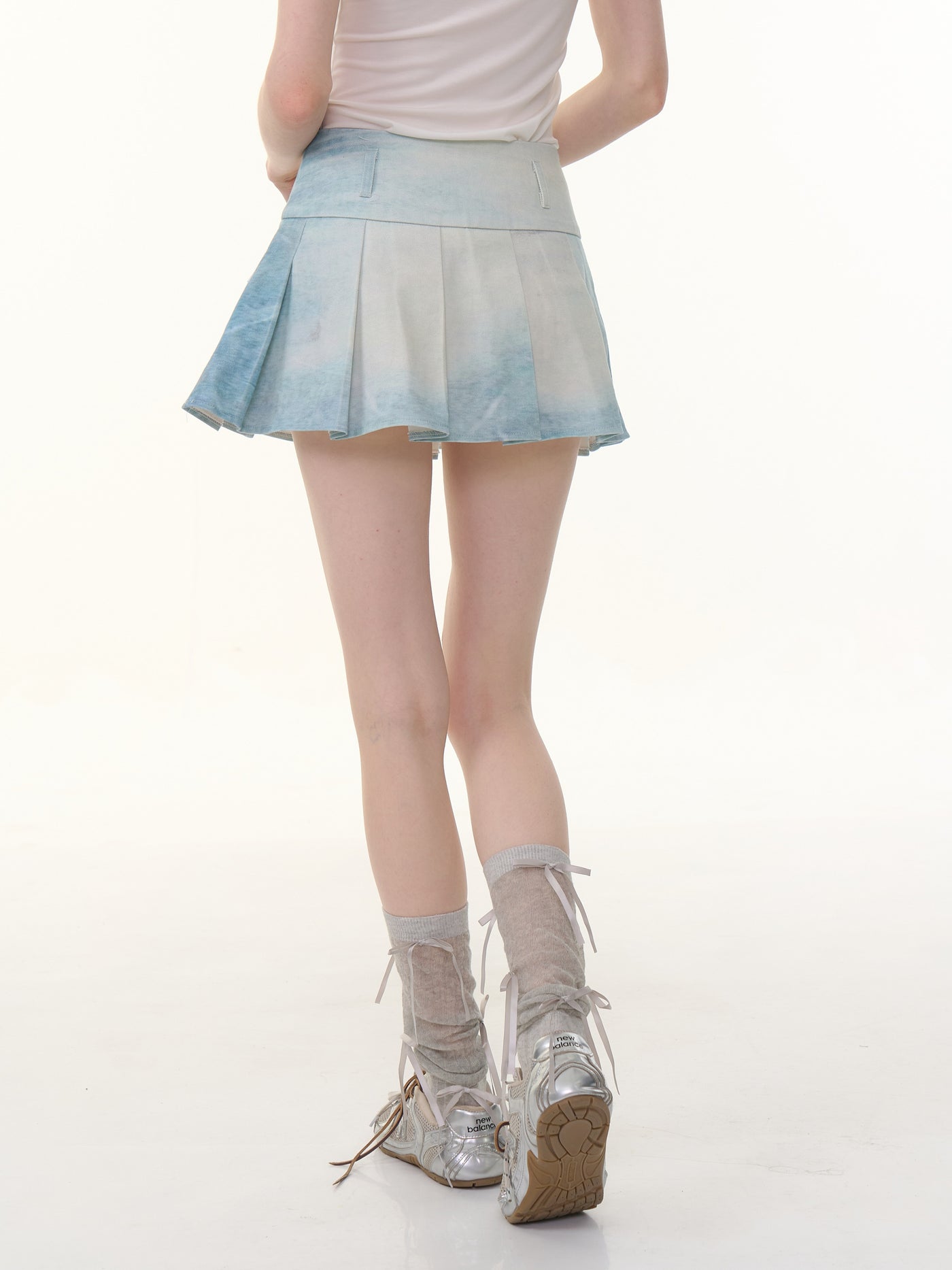 Animal Print Denim Pleated Skirt ZIZ0283