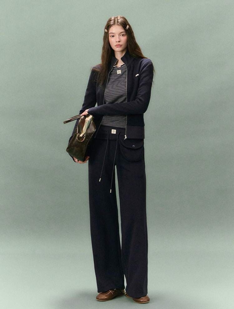 Stand Collar Slim Sweatshirt Jacket/Pants LAL0236