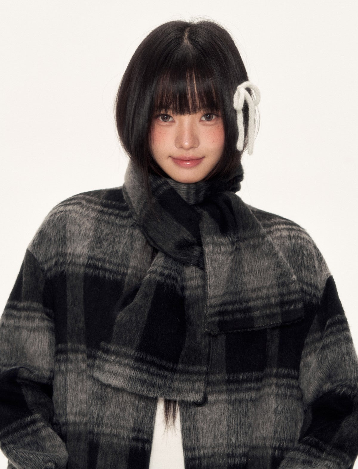 High-End Plaid Long Wool Coat WEE0092