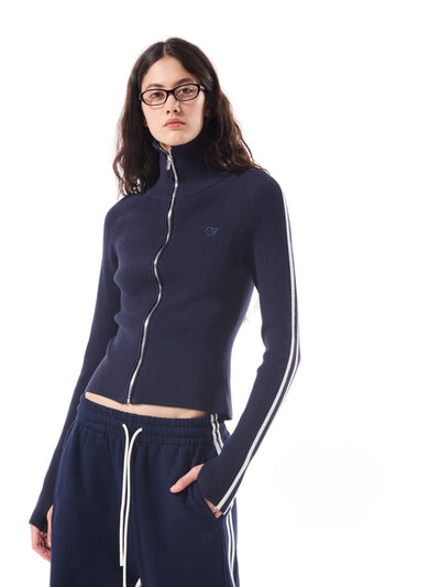 Stand Collar Skinny Zipper Sweater AOA0042