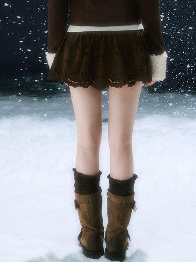 Retro Hollowed-out Jacquard Mini Skirt WEE0111