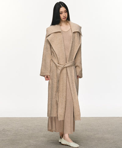 Lazy Style Knitted Belt Long Cardigan ANA0103
