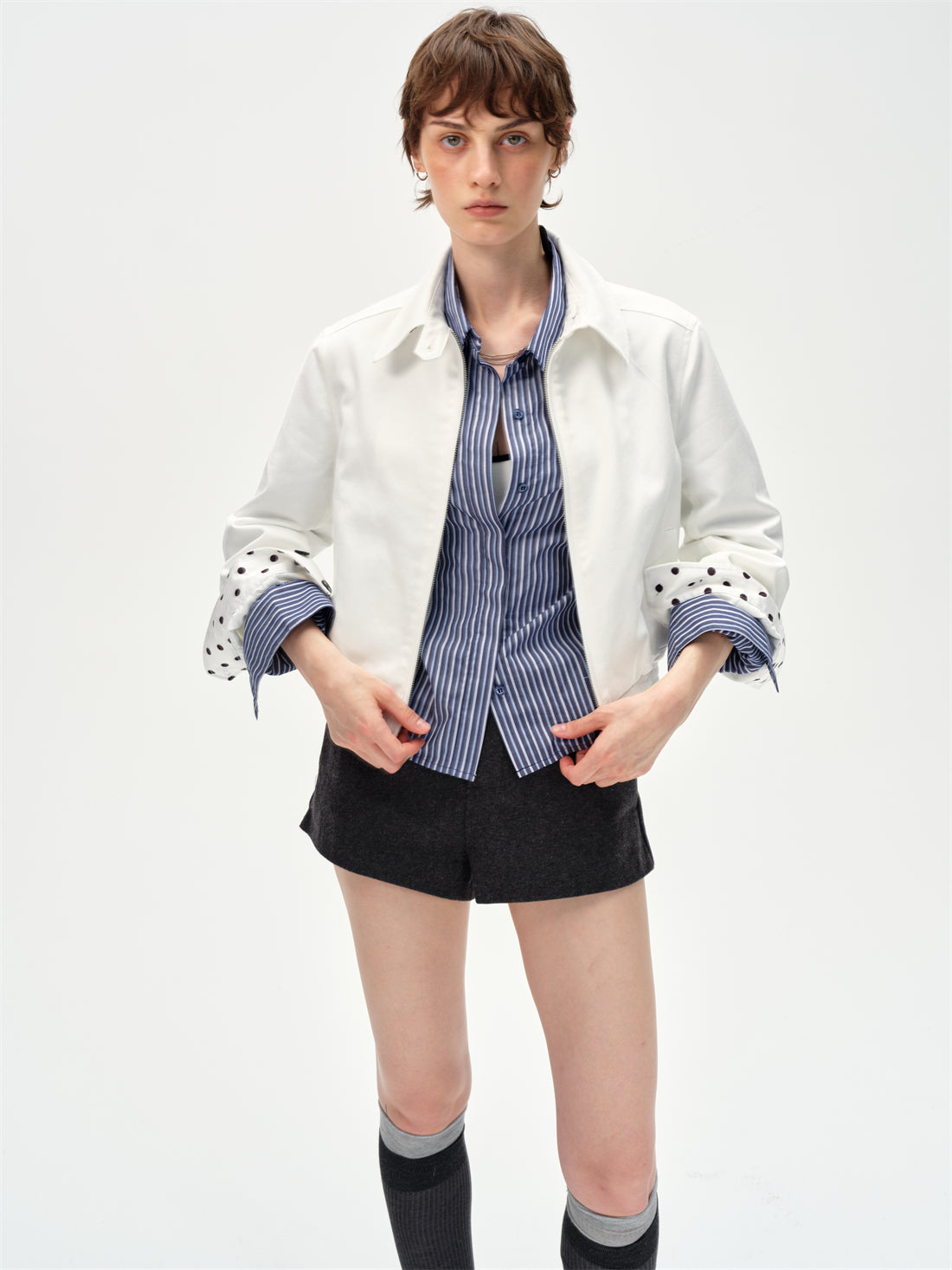 Retro Polka Dot White Jacket CUR0252