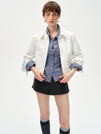 Retro Polka Dot White Jacket CUR0252