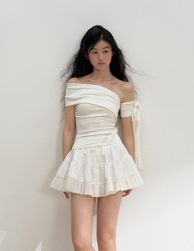 White Lace A-line Tutu Skirt SUN0133