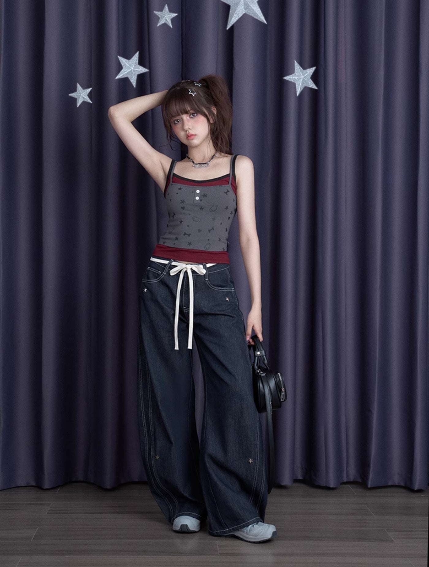 Puppy Party Fake Two-piece Camisole SAG0278