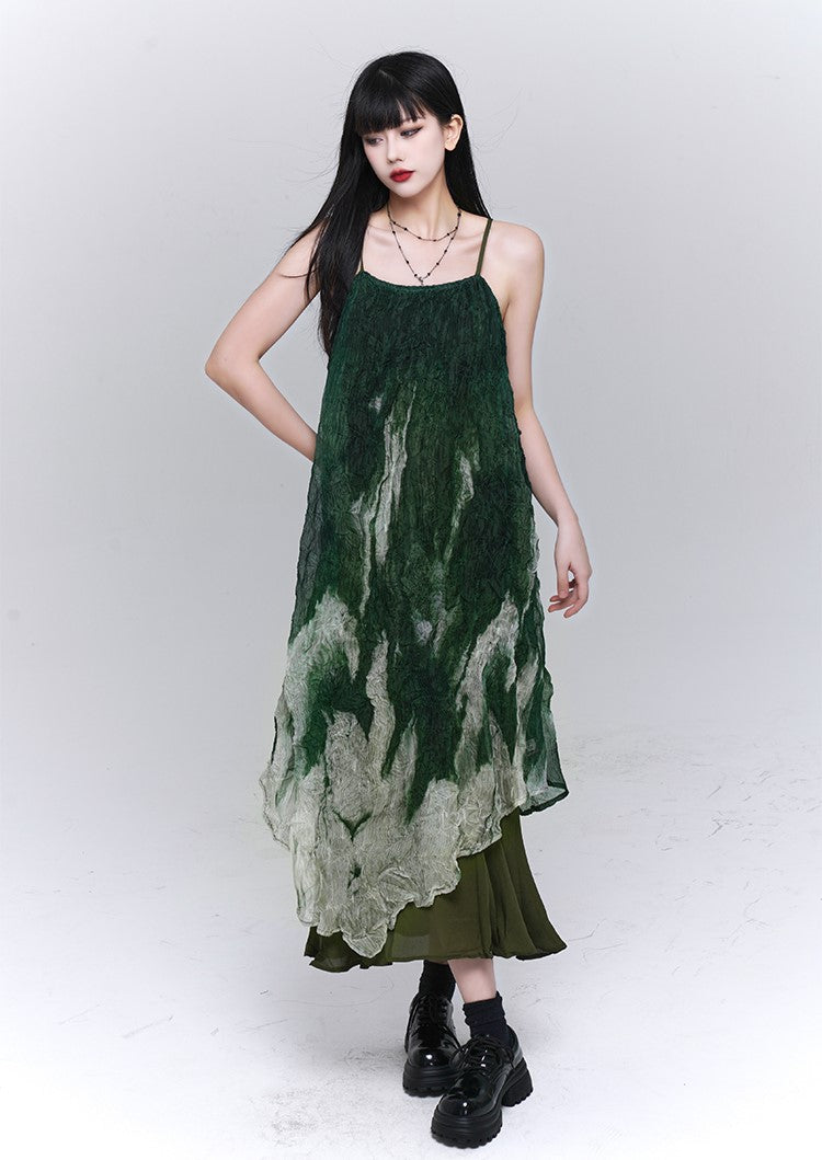 Summer Green Suspender Dress LAD0111