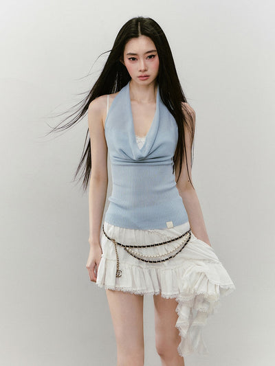 Knitted Swing Collar Top/Cardigan VIA0339
