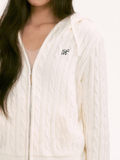 White Lazy Style Knit Cardigan WEE0137