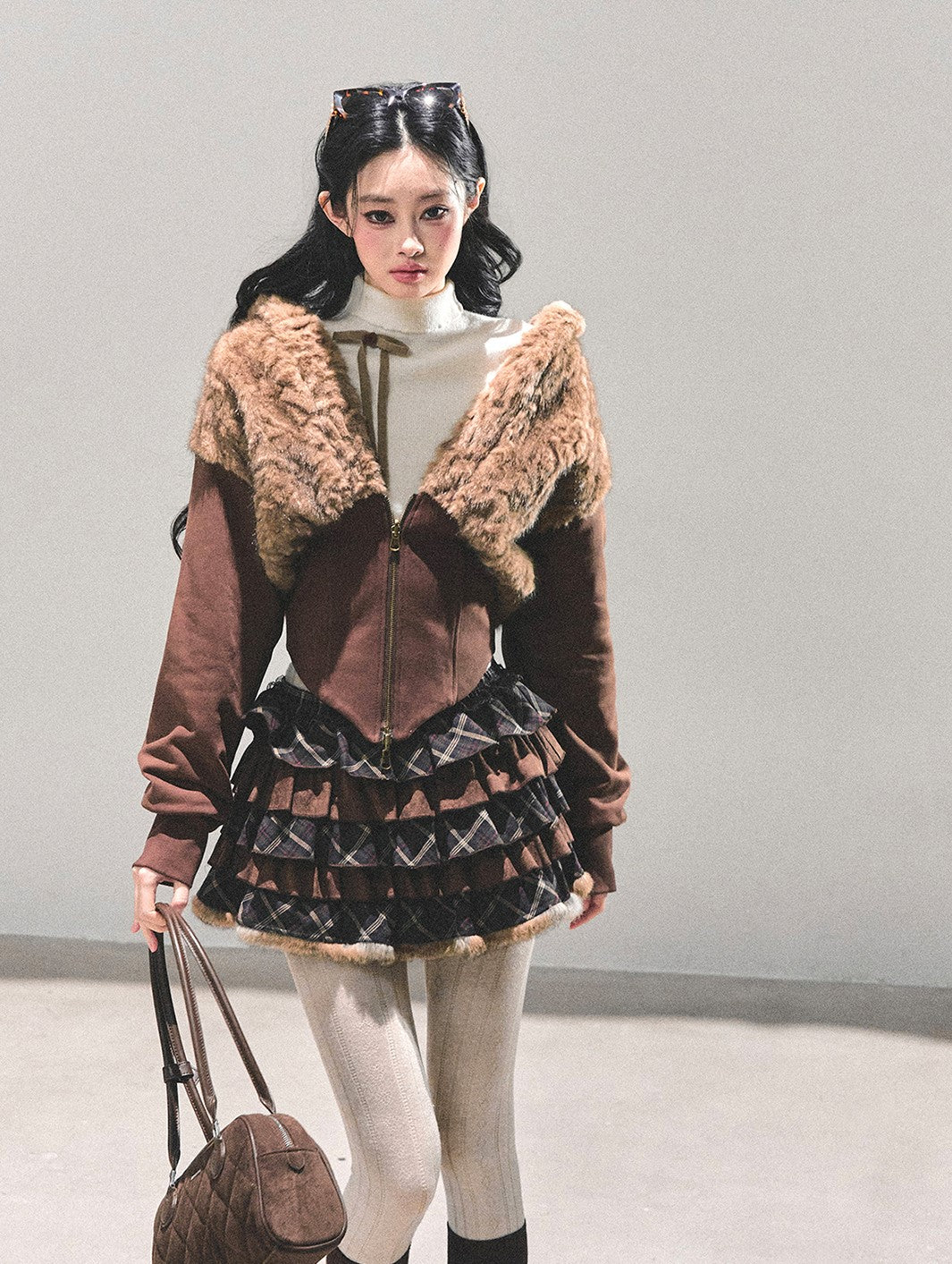 Lambswool Short Hooded Jacket DIA0681