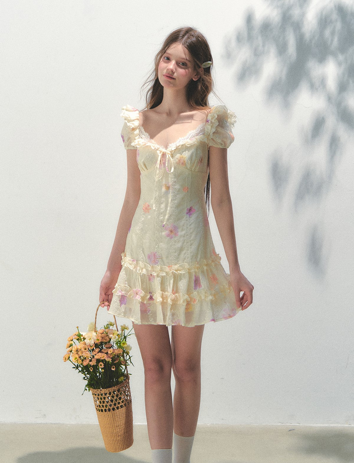 Embroidered Flower Print Dress SUN0165