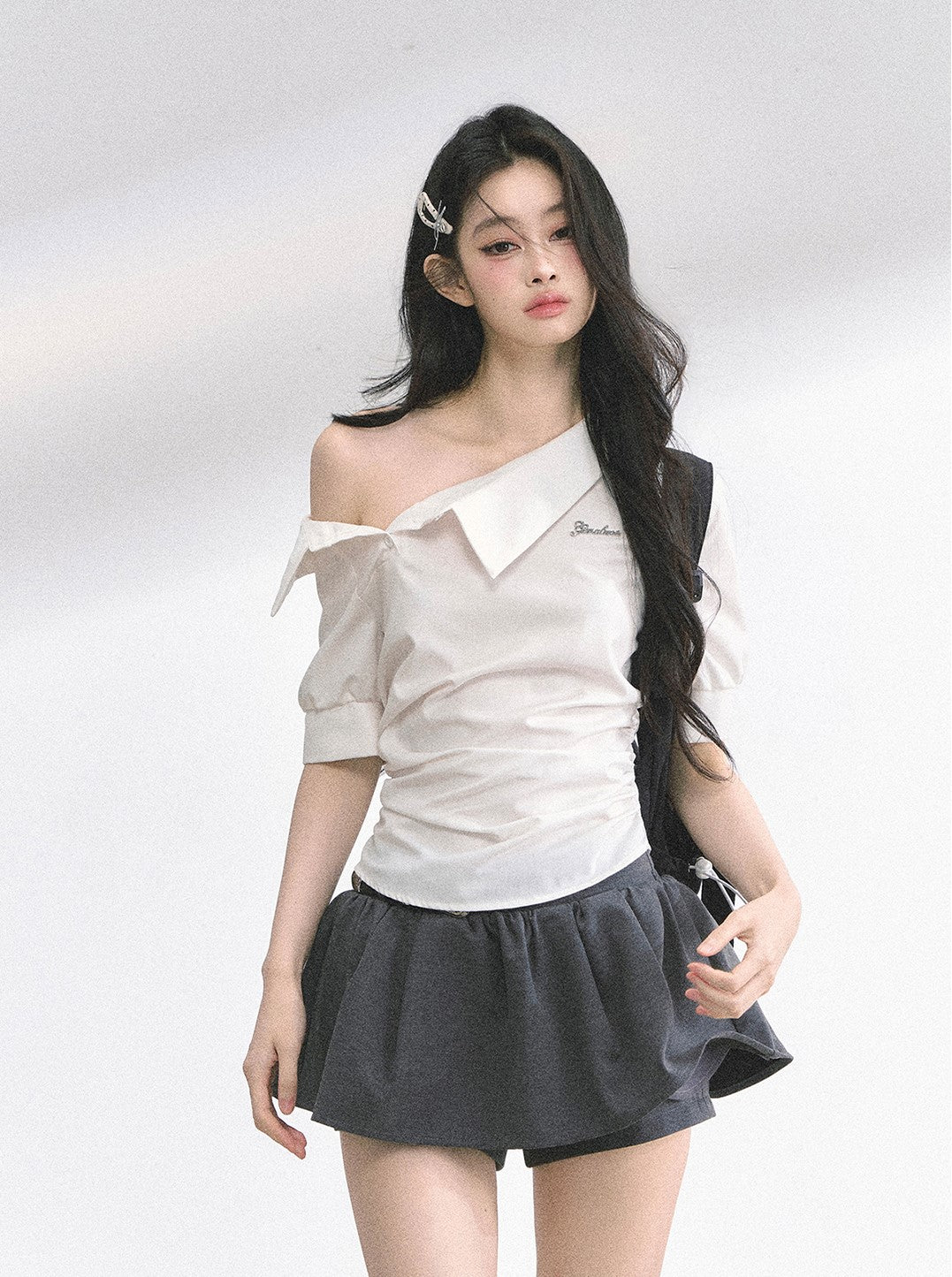 High-end French off-shoulder Shirt DIA0505