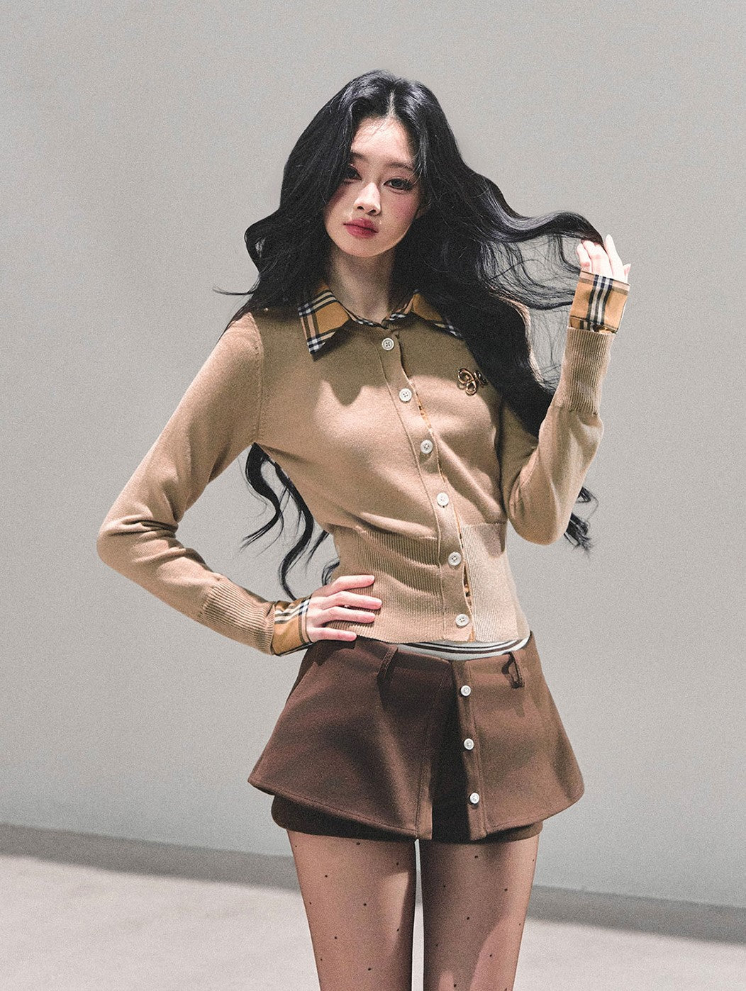 Plaid Shirt Collar Sweater DIA0682