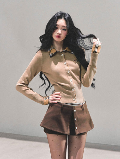 Plaid Shirt Collar Sweater DIA0682