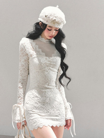 Long-Sleeved Lace Dress DIA0718