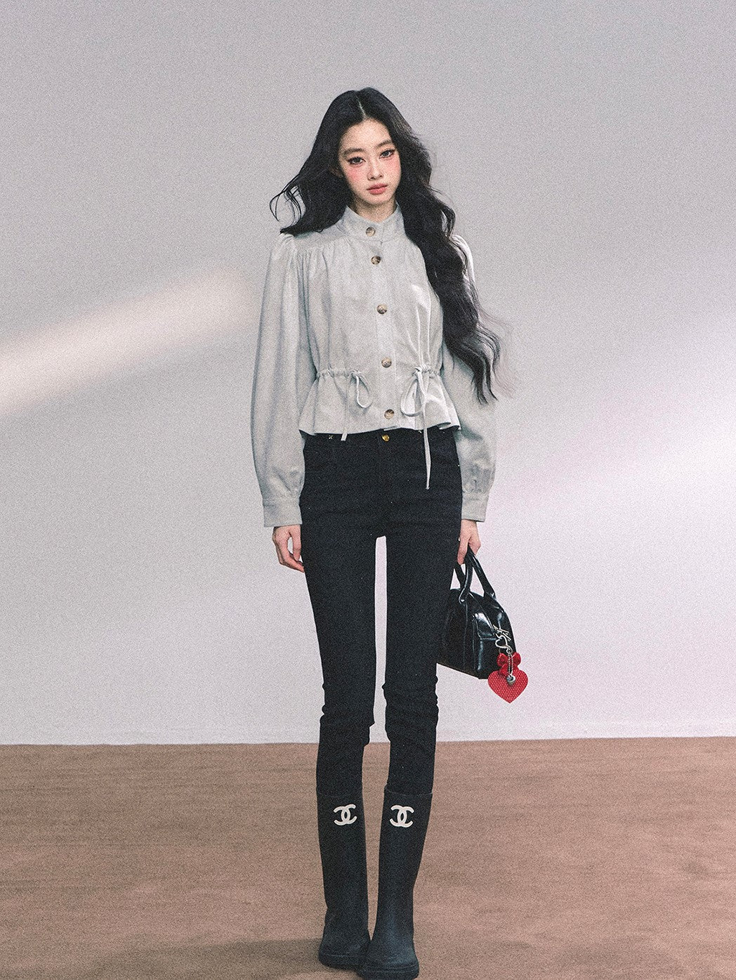 Velvet Stand Collar Shirt DIA0641