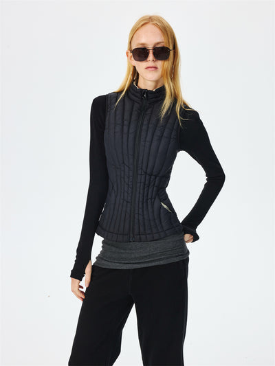 Quilted Lightweight Stand Collar Down Vest CUR0265