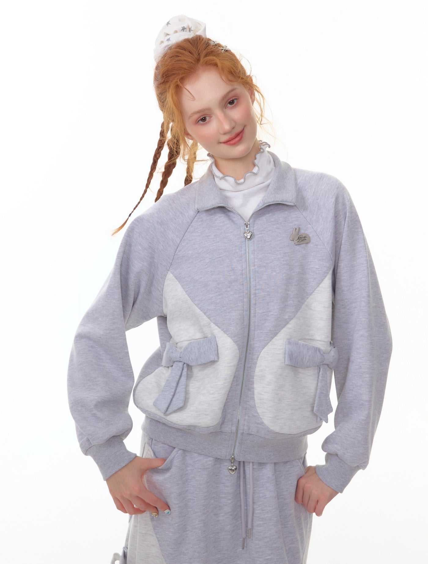 Bow Sports Style Sweatshirt Jacket ZIZ0303