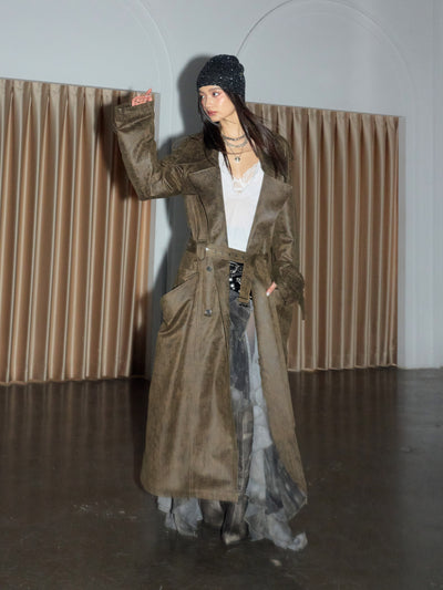 Retro Rock Extra Long Trench Coat JNY0272