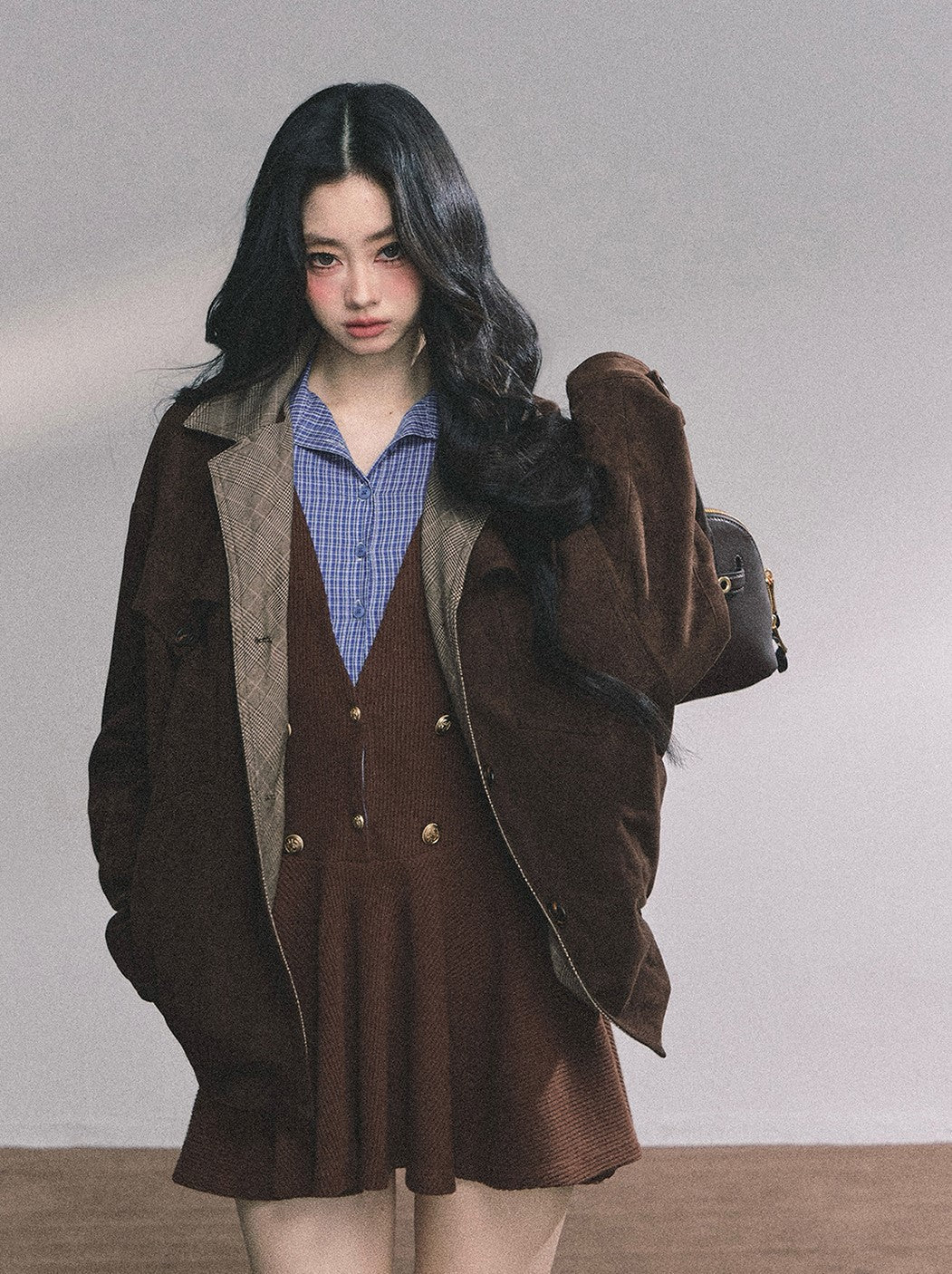 Fake Two-piece French Knitted Dress DIA0613