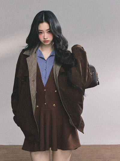 Fake Two-piece French Knitted Dress DIA0613