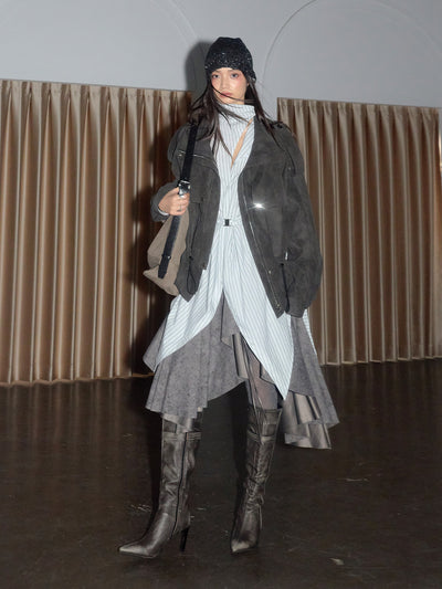 Deconstructed Striped Cotton Shirt JNY0277