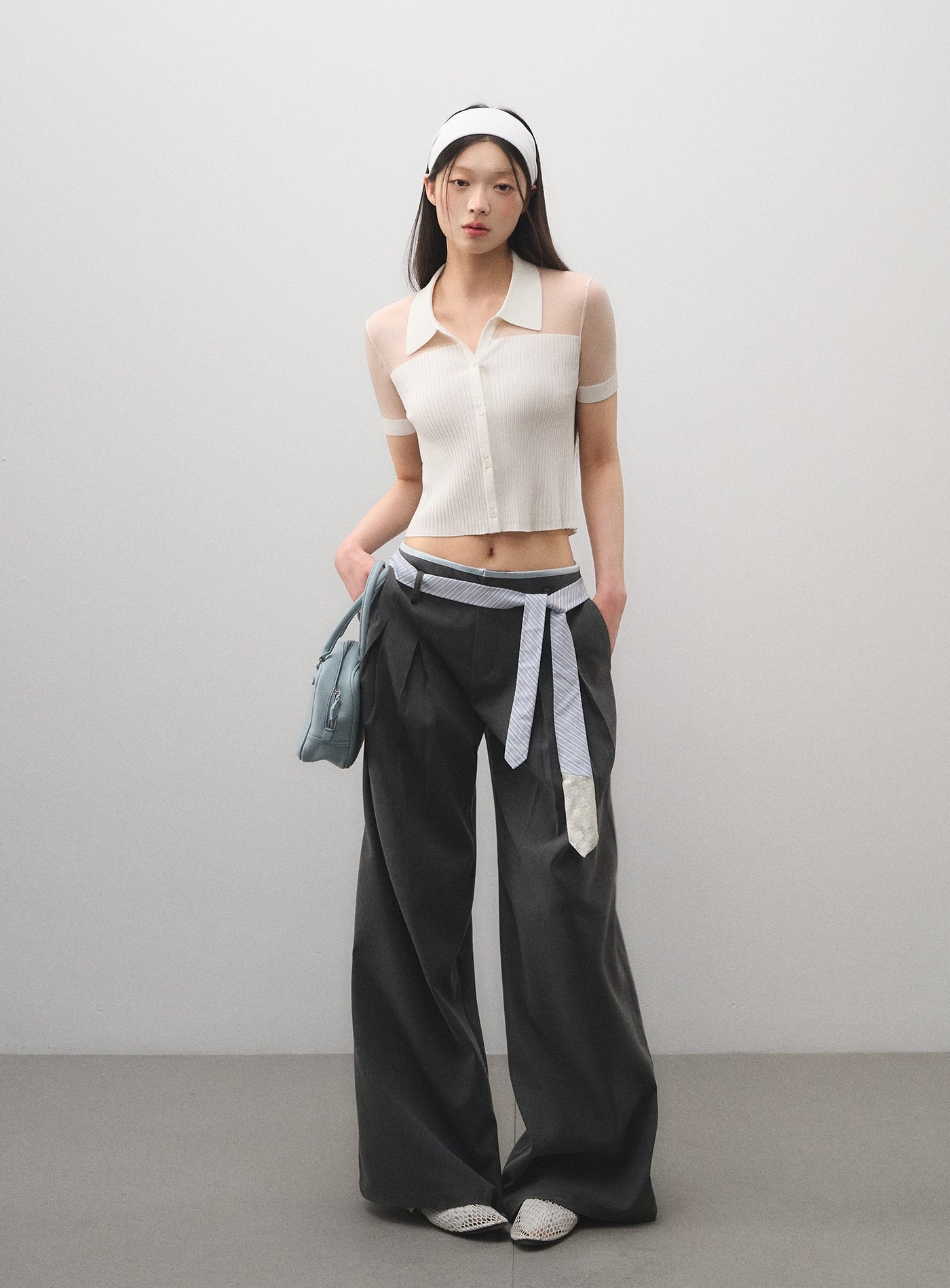 Low Waist Wide Leg Suit Pants LAL0166