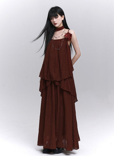 Artistic Rose Sleeveless Top/Long Skirt LAD0208