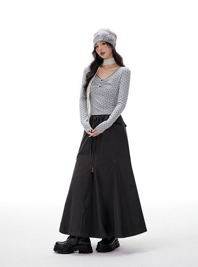 Adjustable Zipper Elasticated Waistband Workwear Trend Mermaid Skirt IMO0075